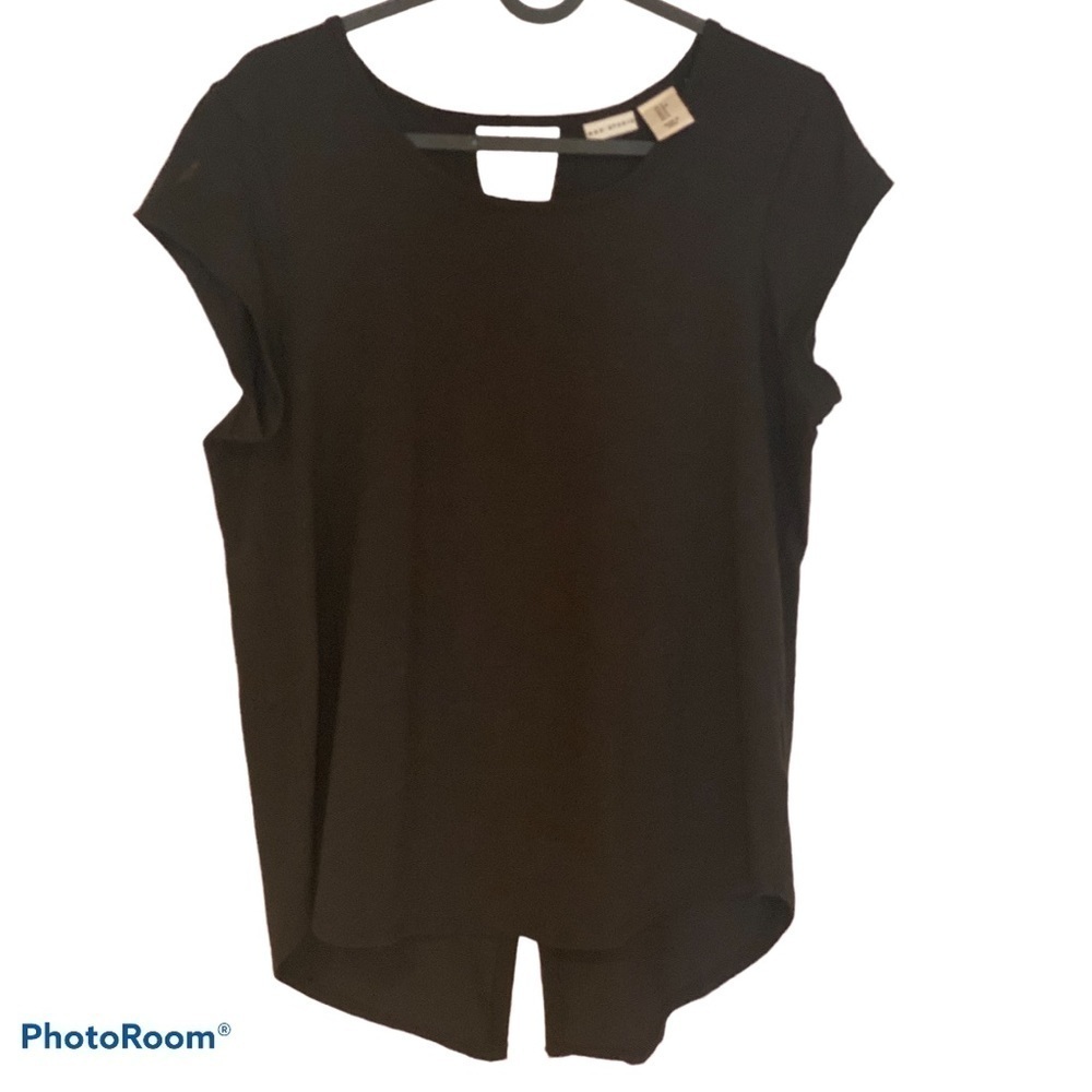 Max Studio black  cap sleeves top Sz S